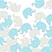 Blue Elephant Confetti Elephant Scatter Baby Shower Decoration for Boy Baby Shower Birthday Party New Years Supplies Elephant Theme Party Supplies (Blue+Gray) 100 Pcs