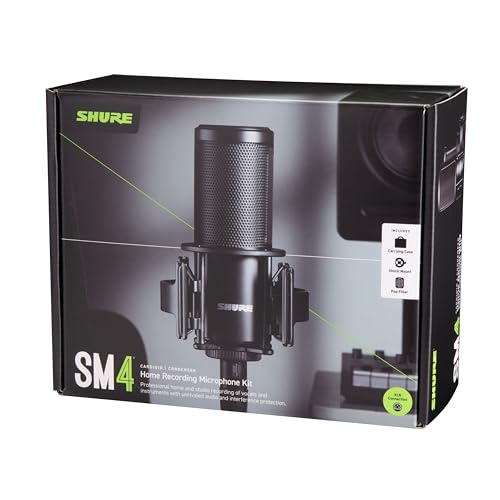 Shure SM4 XLR Studio Condenser Microphone Kit for Recording | Home-studio condenser mic with mix-ready audio, all-metal build, detachable magnetic pop filter and shock mount - image 8