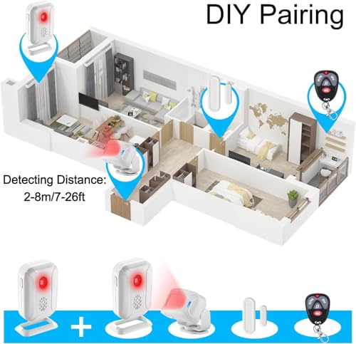 image for GREENCYCLE Door Sensor Chime, Motion Detector Alarm, Commercial Door B