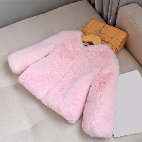 Faux 𝗙𝘂r Jacket for Kids Girls Long Sleeve Crewneck Open Front Coat Winter Thick Puffy Windproof Outwear3