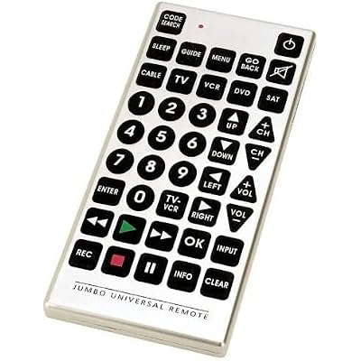 8 Devices Universal Jumbo Remote Control Compatible with Most TV, DVD, VCR, Satellite, Cable Box, Audio Systems, and Other Home Entertainment Devices