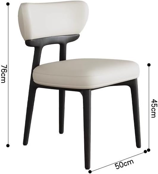Office Chair Italian Solid Wood Dining Chair Household Scandinavian Leather Ash Wood Chair Modern Simple Small Household Backrest Chair Gaming Chair