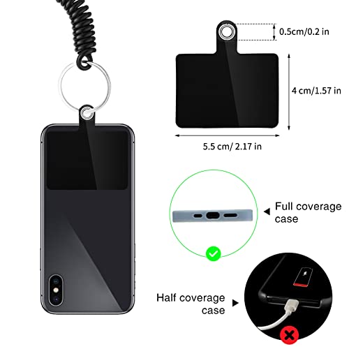 Konohan 4 Sets Cell Phone Lanyard Tether with Patch Phone Tether for Anti Drop Protection Outdoor Hiking Cycling(Black) by Konohan - Image 3