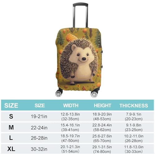 Hedgehog Printed Luggage Cover Protector, Fits 18-32 Inch Luggage2