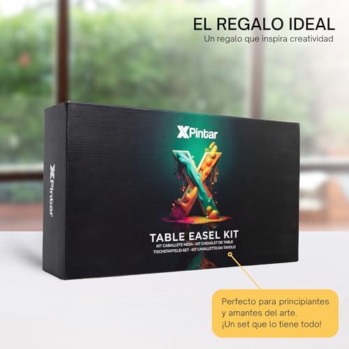 Miniatura 8 de Kit Pintura Acrílica Con Caballete De Mesa Madera Altura Ajustable 24 Colores 12 Ml Lienzo 24x30 Cm Paleta 6 Pinceles Set Artista Para Principiantes Y Adultos Montaje Rápido Regalo Creativo Clases Diy