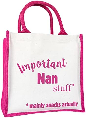Stickerscape Important Grandma Canvas Bag (Pink) | Mothers Day Gifts for Grandma, Nana or Nan | Grandma gifts, Nana gifts, Nan gifts | Hand finished and Made in the UK