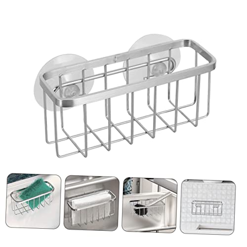 Miniatura 6 de Funnetoyu Soporte De Esponja Para Fregadero Con Ventosa Acero Inoxidable Organizador De Taladro Escurridor Compacto Y Práctico Para Accesorios De Limpieza