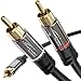KabelDirekt RCA Stereo Cable, Cord (6 feet Short, 1 RCA Male to 2 RCA Male Audio Cable, Digital & Analogue, Double Shielded, Pro Series) Supports (Subwoofers, Home Theater, Hi-Fi)