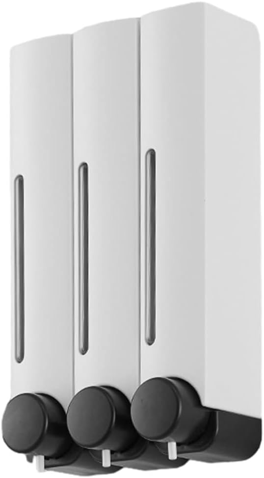 Shower Shampoo Dispenser, 1x420ml Chamber Soap Dispenser Wall-Mounted Shower Pump Soap Dispenser Shampoo Box Lotion Shower Gel Container Dispenser for Toilet Bathroom Hotel