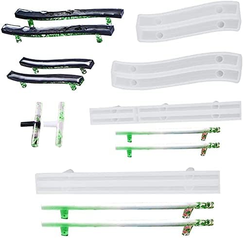 NC BuYour 4 Set Tray Handle Resin Mold, Bar Pull Silicone Epoxy Casting Mold for Making Jewelry Tray Dishe, DIY Cabinet Door Handles, Drawer Bar Pulls, Afrt Crafts(Silicone Handles Mold Set)