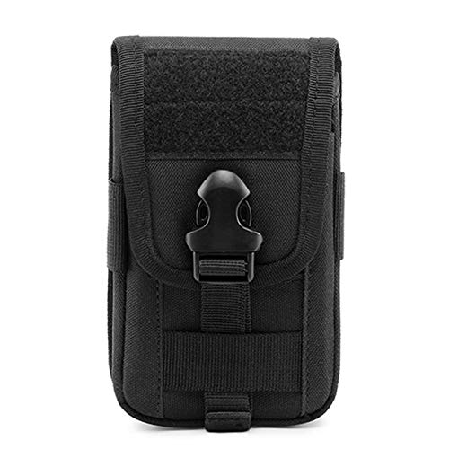 Selighting Bolsa Tactica Grande Funda Móvil MOLLE Táctico Riñonera Smartphone Funda Multifunción para Teléfono hasta 5.8' para Correr Senderismo Camping Caza (Negro-2)