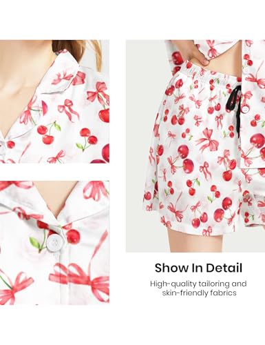 Image of Women's Pajama Sets Funny Pajamas for Women Set Comfortable 2 Piece Button Down Tops & Shorts Sleepwear Short Sleeve