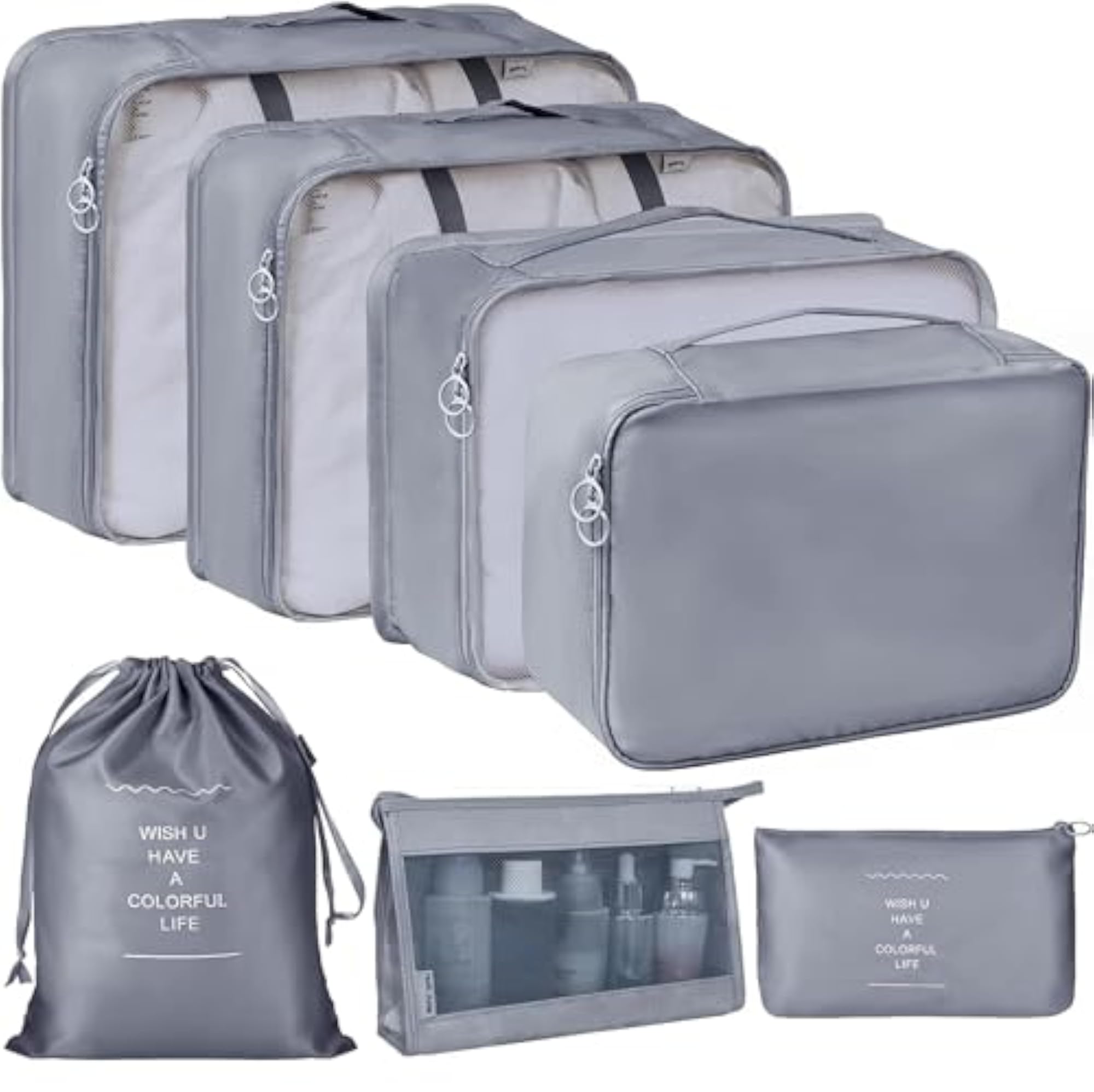 7 Pcs Travel Organizer Pouch Packing Cubes for Efficient Travel