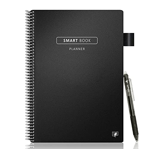 Smart Reusable Notebook -Misdic Book Weekly&Monthly Planner Undated Fusion Calendar, to-Do Lists, Idea,OKR Eco-Friendly Erasable Journal with 1 Erasable Pen Spiral Notepad (8.5x11)