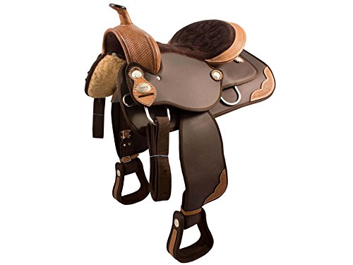Tahoe Tack Basket Weave Synthetic Western Saddle Leather Trims, Brown, 16