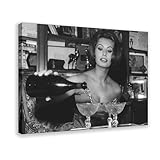 CSESTCGN Sophia Loren Martini Vintage Art Poster Canvas Poster Wall Art Decor Print Picture Paintings for Living Room Bedroom Decoration 16x24inch(40x60cm)