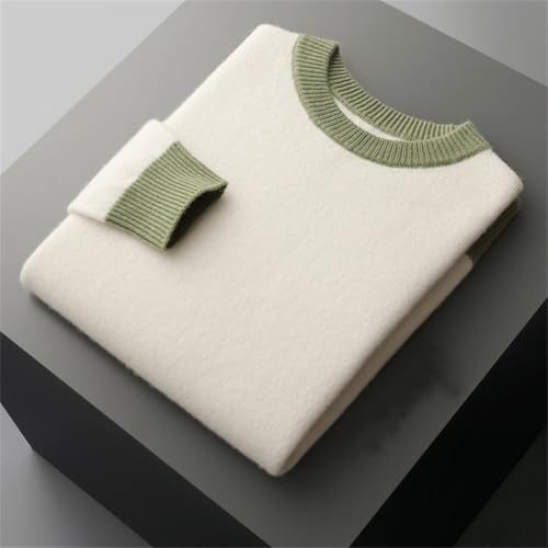 Men's Crew Neck Cardigan, Contrasting Knitted Sweater, Soft Long-Sleeved Base Sweater2