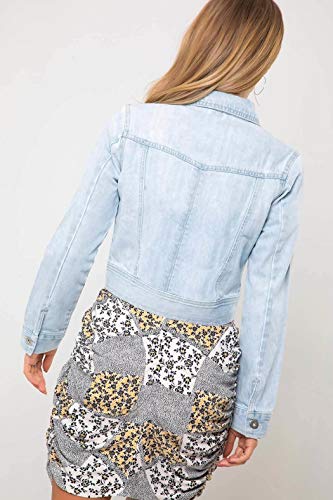 Shelikes Womens Denim Jacket Crop Style Long Sleeve Button Up Slim Fit Vintage Jean Jacket For Ladies Girls - 6