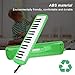 Melodica 37 Keys Keyboard Wind Musical Instrument Professional Portable Blowpipe Melodica Training Suitable for Beginners Professional Training (Green)