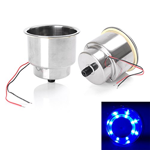 Portavasos de acero inoxidable LED para autos y botes miniatura 3