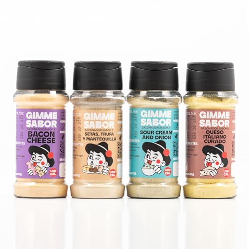 Gimme Sabor – Pack de Sazonadores Veganos Gourmet | “Foodie en 5 segundos” | 4 Sabores Intensos | Sin Alérgenos | Sin Aditivos