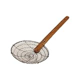 Thunder Group SLSKR108GV Skimmer, 8-1/4' Dia., 19-1/5' Long, Round, fine mesh Wire, Riveted Bamboo Handle, Galvanized Steel