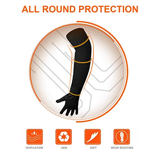 CAWANFLY Protective Kevlar Gloves with Sleeves - Level 5 Protection, Heat & Cut Resistant for Welding, Kitchen, Gardening
