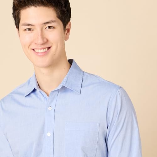 Image of Amazon Essentials Men's Regular-Fit Long-Sleeve Casual Poplin Shirt, Button Front, Business Casual, Collared