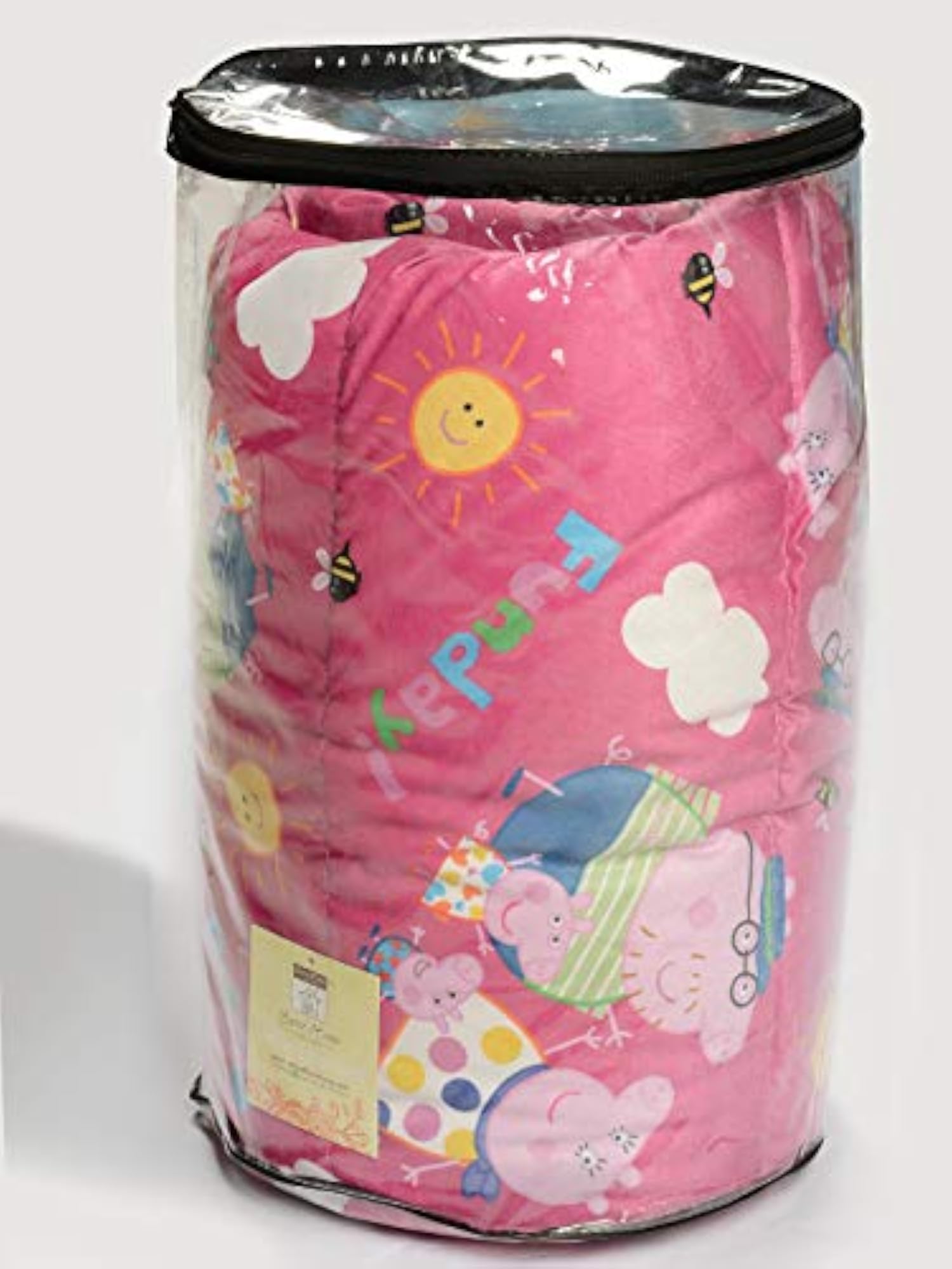 Peppa Pig Velvet & Cotton AC Quilt with Cushions, Pink