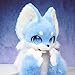 AXONKIT Blue Fox Fursuit Furry Head Paws Fluffy Handmade Animal Costume Set for Cosplay Halloween Fursona Outfit (Head+Paws DEAL)