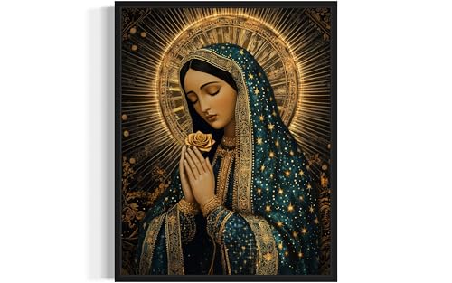 Virgin Mary UnFramed Wall Art Print Poster, Religious Christain God Painting Church Spiritual Christ Baptist Bible Home Decor 126 (Virgin mary, 20"L x 16"W, Unframed)