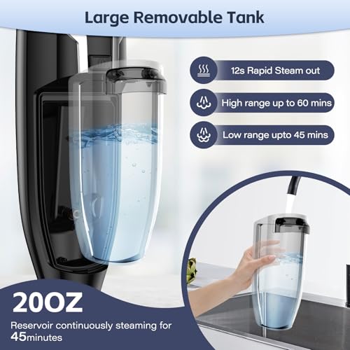 12-in-1 Steam Mop, Steam Cleaner for Home with Handheld Detachable Floor Steamer for Cleaning Hardwood, Windows, Tiles Grout, Furniture, Carpet with Washable Microfiber Pads, Whole Home Use