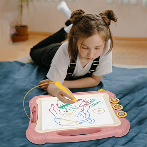 Lzzapj Magnetic Drawing Board, Large Color Etch A Magnet Sketch Doodle For Toddlers, Learning Painting Writing Pad, Best Birthday Easter Gifts Toy For Kids Boys Or Girls 3 4 5 6 7 Years Old (Pink) #TOP7