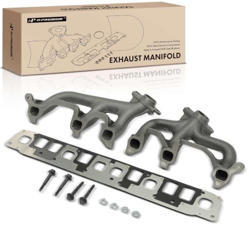 A-Premium [6Cyl 4.0L] 2PCS Front & Rear Exhaust Manifold Kits W/Gaskets Bolts Nuts Compatible with Jeep 1999-2004 Grand Cherokee 2000-2001 Cherokee 2000-2006 TJ Wrangler