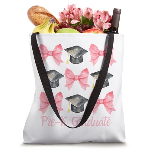 Cute Pre-K Graduation Pre-K Graduate Pink Bow Girl Gift Tote Bag miniatura 4