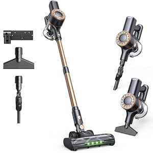 Lubluelu P2 Super leiser kabelloser Staubsauger, leistungsstarker Stabstaubsauger mit LED-Anzeige/Anti-Tangle-Bür... Abnehmbarer Akku, leicht, großer Staubbecher, ideal für Tierhaare, Boden, Teppich