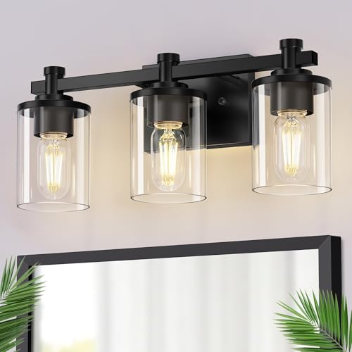 Image of DORESshop Bathroom Vanity Light Fixture Over Mirror 20 Inch Matte Black