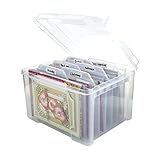 Joelver Maker Card Storage Box With 3pcs Magnetic Sheets and Clear Bag,Card Organizer With 6 Removable Dividers For Greeting Cards,Photos,Pictures