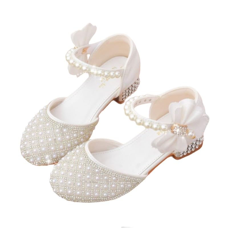Girls Sandals Glitter Wedding Party Princess Dress Shoes Flower Girl Low Heel Mary Jane Pumps for Toddler/Little Kids