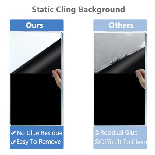 image for XCNO Aquarium Background Static Cling Black Fish Tank Background Wallp