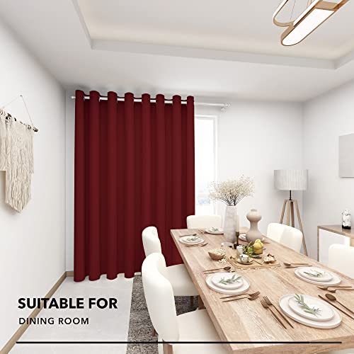 Deconovo Curtains For Sliding Glass Door - Blackout Extra Wide Drapes, Solid Living Room Grommet Panels For Party (100W X 84L Inch, Crimson Red, 1 Panel) #TOP3