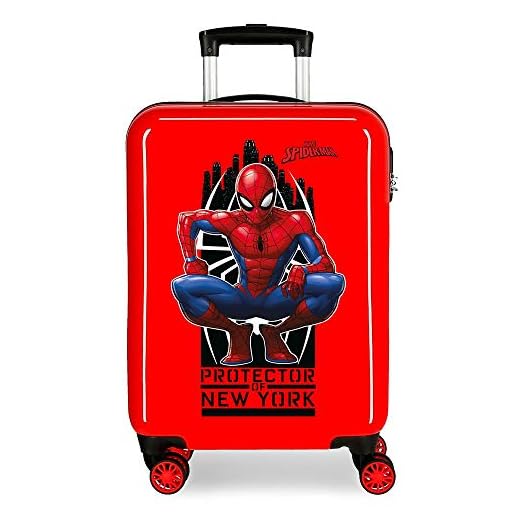 Marvel Spiderman Geo Maleta de cabina Rojo 37x55x20 cms Rígida ABS Cierre combinación 34L 2,6Kgs 4 Ruedas Dobles Equipaje de Mano