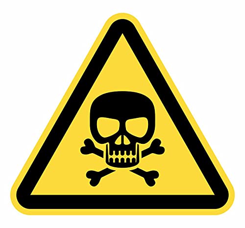 Señal Adhesiva Advertencia Riesgo Sustancias Tóxicas 5 uds de 15 cm Pegatina Triangulo Amarillo Señalización Peligro (15 cm, Sustancia Tóxica)