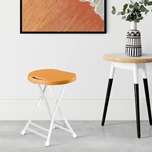 COOZMENT Folding Stool with Handle,Folding Chair,Folding Bar Stool with Non-Slip Feet,600 lbs Capacity,Indoor and Outdoor Foldable Stool for Adults(13"×11.5"×18") - Thumbnail 2