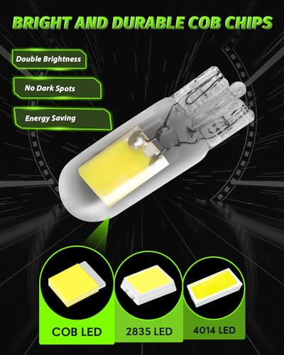 Image of Alopee 10 Pack T10 Led Bulb White 6500K DC 12V
