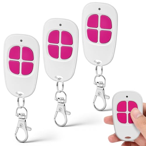 Télécommande Compatible avec S-C-S Sentinel, Telecommande Portail pour AAM0094 AAM0121 AAM0135 AAM0133 AAM0085, 4 Canaux (Rose - Lot de 3)