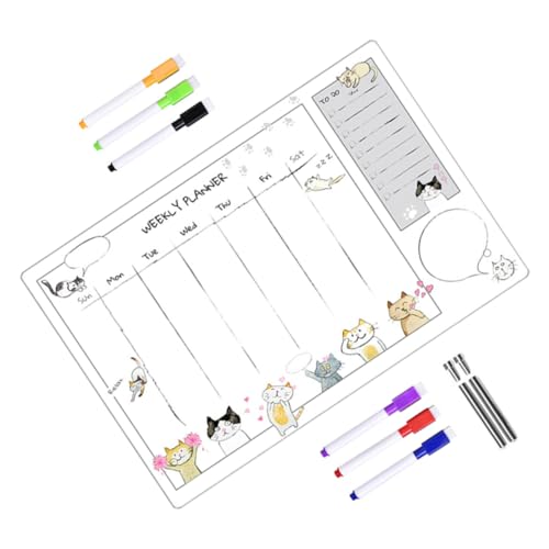 VILLCASE Weekly Plan Message Board Acrylic Memo Board for Boys and Girls Dry Erase
