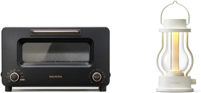 BALMUDA Combo Pack: The Toaster Pro Black & The Lantern White | Steam Oven Toaster & Rechargeable LED Lantern