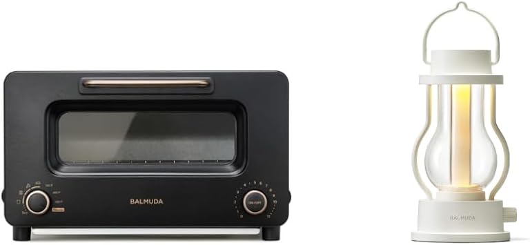 BALMUDA Combo Pack The Toaster Pro Black & The Lantern White | Steam Oven Toaster & Rechargeable LED Lantern