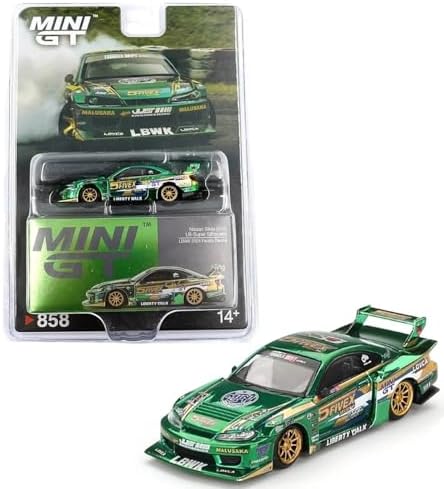 Diecast Model Car Compatible with Mini GT 1:64 Nissan Silvia S15 LB-Super Silhouette LBWK 2024 Fausto Racing Limited Edition MGT00858